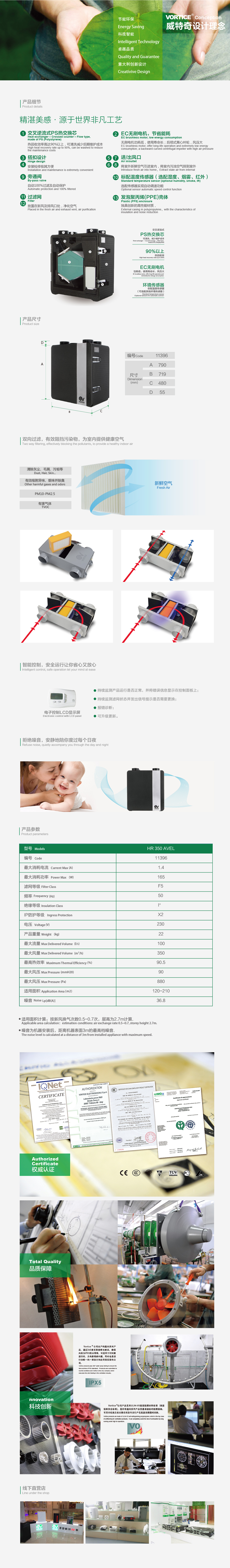 HR 350 AVEL 壁挂式住宅热回收机组(图1)